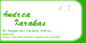 andrea karakas business card